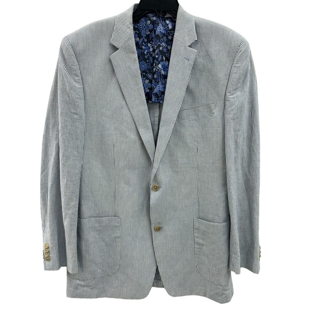 NWOT Michael Kors Men’s Pinstripe Blazer - Light Blue and White Floral